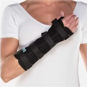 TALA PARA PUNHO DEDOS LIVRES LONGA LONA PRETA DIREITA CHANTAL